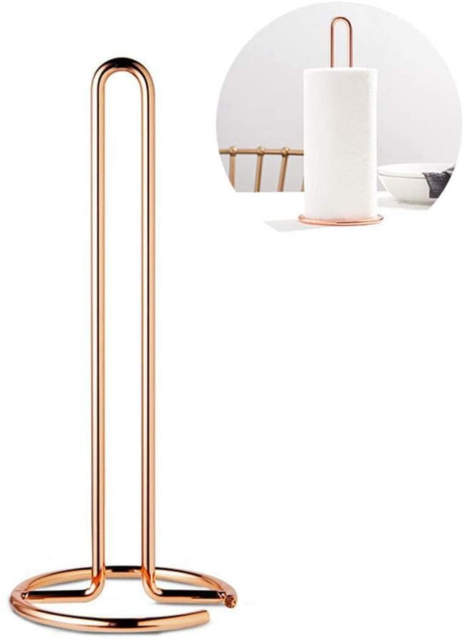Kitchen Roll Holder Stainless Steel Free Standing Toilet Vertical Paper Towel With Metal Coating 31 5 X 13 2 Cm Bathroom Rose Gold Com