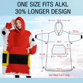 thumbnail image 4 of Oversized Wearable Blanket Hoodie,Red Christmas Santa Costume Pattern Sherpa Blanket Hoodie with Super Pockets,Super Warm Fuzzy Pullover for Women & Men, 4 of 6