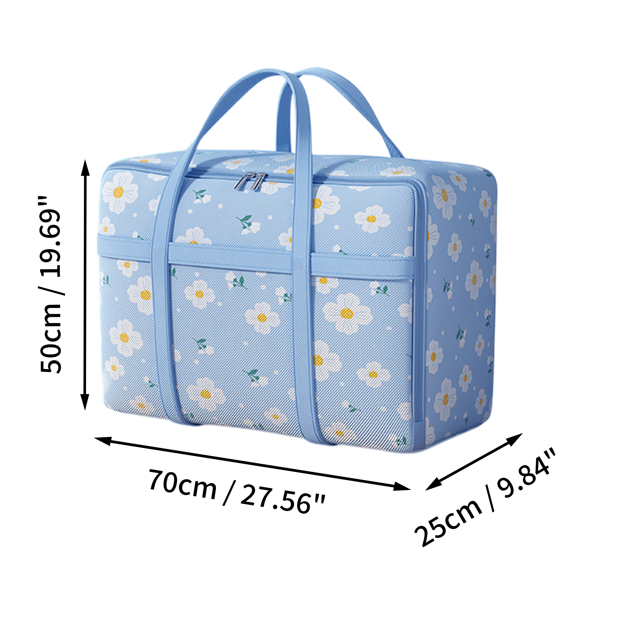 Unique Bargains Durable Dog Pattern Storage Bag Storage Bins 1 Pc Blue Daisies X-Large