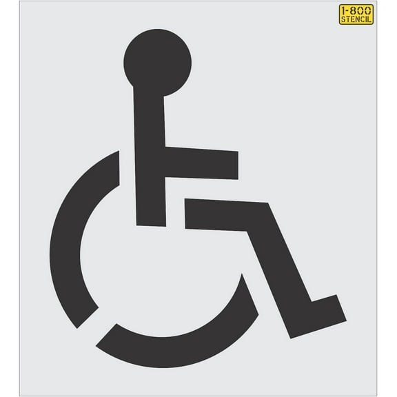 36" Handicap Stencil - 1/16" (.063") Light-Duty LDPE
