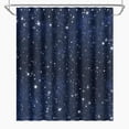 thumbnail image 3 of Night Sky Stars Shower Curtain Blue Starry Space Galaxy Universe Pattern Bathroom Home Decor Waterproof Polyester Fabric 60Wx72L Inch with 12 Pack Plastic Hooks, 3 of 5
