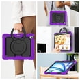 thumbnail image 6 of Case for iPad Air 13 inch/iPad Pro 12.9 inch (3rd/4th Gen), 360 Rotating Stand Handle Pencil Holder Shoulder Strap Heavy Duty Shockproof Cover, Purple, 6 of 7