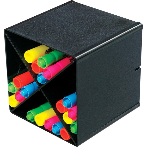 Cube with X Dividers, Black