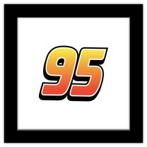 Gallery Pops Disney Pixar Cars 3 - Number 95 Lightning McQueen Wall Art, Black Framed Version, 12" x 12"