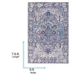 thumbnail image 3 of Livabliss Area Rugs for Living Room, 5x7 Iris Traditional Blue Rug, Bedroom Dining Room Home Decor Stain Resistant Carpet (5' x 7'6"), 3 of 8