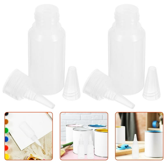 OUNONA 6-Pack 30ml Plastic Squeeze Bottles with Caps, Small Dispenser Bottles for Glue, Paint, Lotion, Art and Craft Supplies