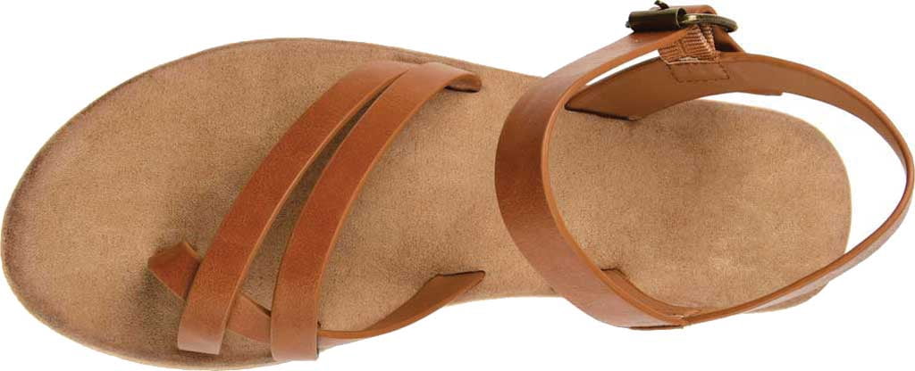 Women's Journee Collection Vasek Flat Thong Sandal Tan Faux Leather 5.5 M