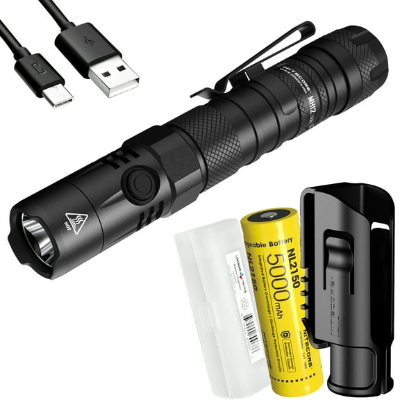NITECORE MH12 v2 1200 Lumen USB-C Rechargeable Flashlight with 5000mAh Battery and LumenTac Battery Case