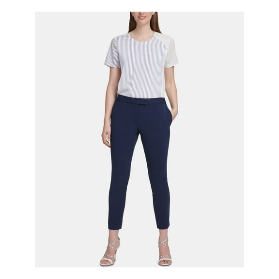 DKNY Womens Navy Straight leg Wear To Work Pants  Size 16