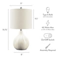 thumbnail image 4 of Design Signature par Ashley Rainermen 20" Moderne Lampe de Table en Céramique à Chevrons, Blanc Cassé, 4 of 5