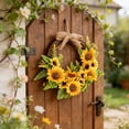thumbnail image 6 of Sunflower Wreath for Front Door 12 Inch – Artificial Yellow Sunflower and Greenery Spring Summer Garland for Wall, Porch, Patio and Home Decor, 6 of 8