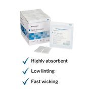 McKesson Split Sponges, Sterile, 100% Cotton, I.V. Drain Split Dressing, 6-Ply, 2 in. x 2 in., 2 per Pack, 35 Packs, 70 Total