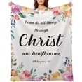 thumbnail image 1 of LHSHID Scripture Blanket Inspirational Christian Throw Blanket Spiritual Religious Gift with Bible Verse Positive Messages for Prayers Comfort Caring Get Well Gift 50"x60", 1 of 7