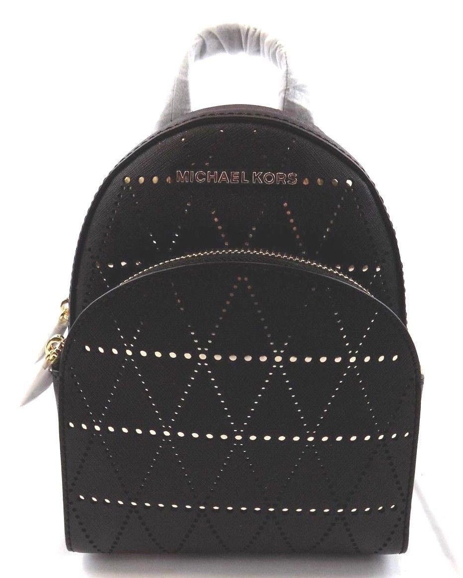 Michael Kors - NEW WOMENS MICHAEL KORS ABBEY X SMALL BLACK PERFORATED BACKPACK BOOK BAG PURSE ...