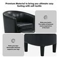 thumbnail image 4 of Aukfa Barrel Accent Chair with Ottoman & Arms, Modern PU Leather Upholstered Chair for Bedroom/Living Room,Black, 4 of 6