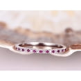 thumbnail image 2 of HeartsAndYou 1.1ct Natural Pink Sapphire Diamond Wed Band Half Eternity 14k SOLID White Gold, 2 of 9