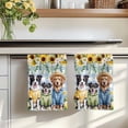 thumbnail image 7 of Spring Dog Kitchen Towels Set of 4, Sunflower Daisy Botanical Blue Plaid Absorbent Dish Towels for Kitchen, Microfiber Hand Towel, Quick Drying Tea Towel for Cleaning Decorative Dishcloths, 7 of 7