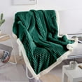 thumbnail image 6 of DISSA Sherpa Fleece Blanket Fuzzy Soft Throw Blanket Warm Cozy Blankets for Couch Sofa Bed(Green, 71"x80"), 6 of 7