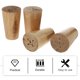 thumbnail image 4 of Patas elevadoras de altura para muebles, sofá, sofá, madera dura, patas de mesa redondas sólidas de repuesto, metal blanco, madera, 4 piezas, 4 of 6