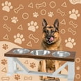 thumbnail image 4 of Bearwood Essentials  Elevate Your Pet's Dining Experience with Unveiling Premium 3-Bowl Farmhouse-Style Pet Feeder Small - Gray/White, 4 of 5
