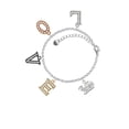 thumbnail image 2 of Delight Jewelry Silvertone All Star - Volleyball Multi-Colored Crystal Love Charm Bracelet, 2 of 5