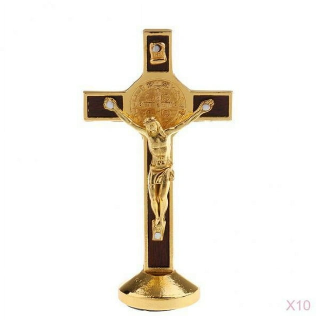 10pcs Crucifijo Jesucristo Cruz Estatuilla Oficina en hogar Capilla Decoración