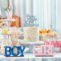 2ooya Gender Reveal Wooden Ornaments Boy and Girl Letter Table Signs for Baby Shower Decorations, 2Pcs