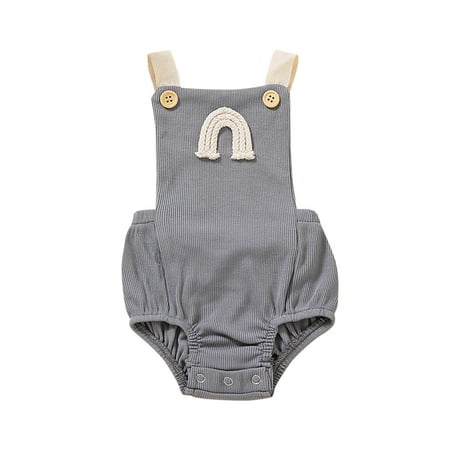 

TAIAOJING Baby Romper Boy Overalls Toddler Trousers Girl Ribbed Suspender Jumpsuit Rainbow Girls Romper&Jumpsuit Onesie Outfit 0-6 Months