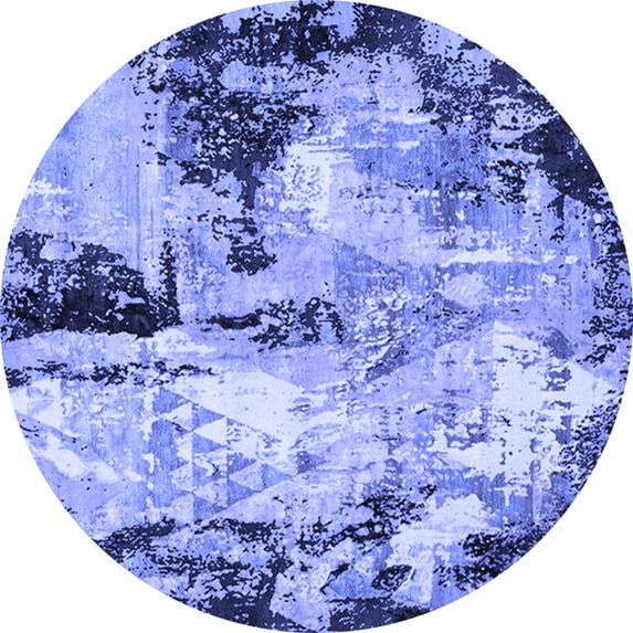 Ahgly Company Indoor Round Oriental Blue Industrial Area Rugs, 7' Round