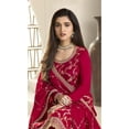 thumbnail image 3 of Women's Wear Designer Swen Indian Shalwar Kameez Suits Pakistani Palazzo Dress ( Red, XL - 44 ), 3 of 4