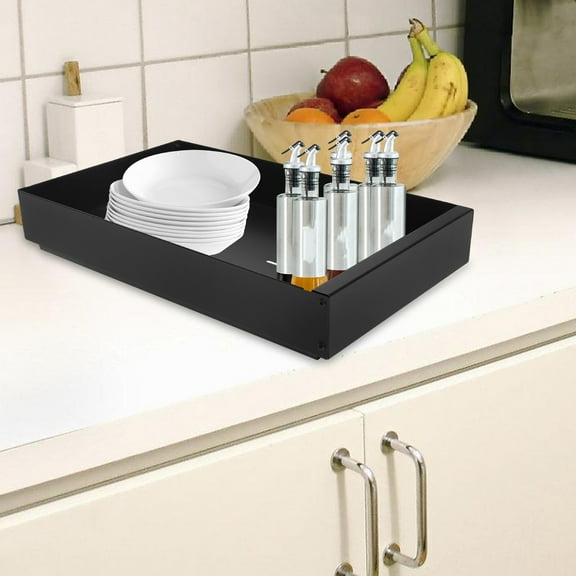 WHAMVOX Pull Out Kitchen Cabinet Organizer Heavy Duty Slide Out Drawers Shelves Adhesive Pull Out Drawers for Pantry Storage Living Room Organization