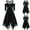 Black, variant on UPPADA Women's Vintage Steampunk Dresses Renaissance Irish Traditional Cosplay Costume Gothic Lace Irregular Hem Midi Dress