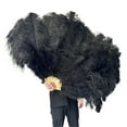 thumbnail image 2 of Extra Large Ostrich Feather Fans 13 Bone Handheld Plumes Fan For Wedding Party Stage Performance, 2 of 5
