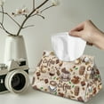 thumbnail image 2 of SEANATIVE Coffee Themed Tissue Box Cover PU Leather Tissue Holder with Top Buckle, Portable Tissue Box Organizer Cover Facial Tissue Holder for Bathroom, Bedroom, Hotel, Office Desk, 2 of 7