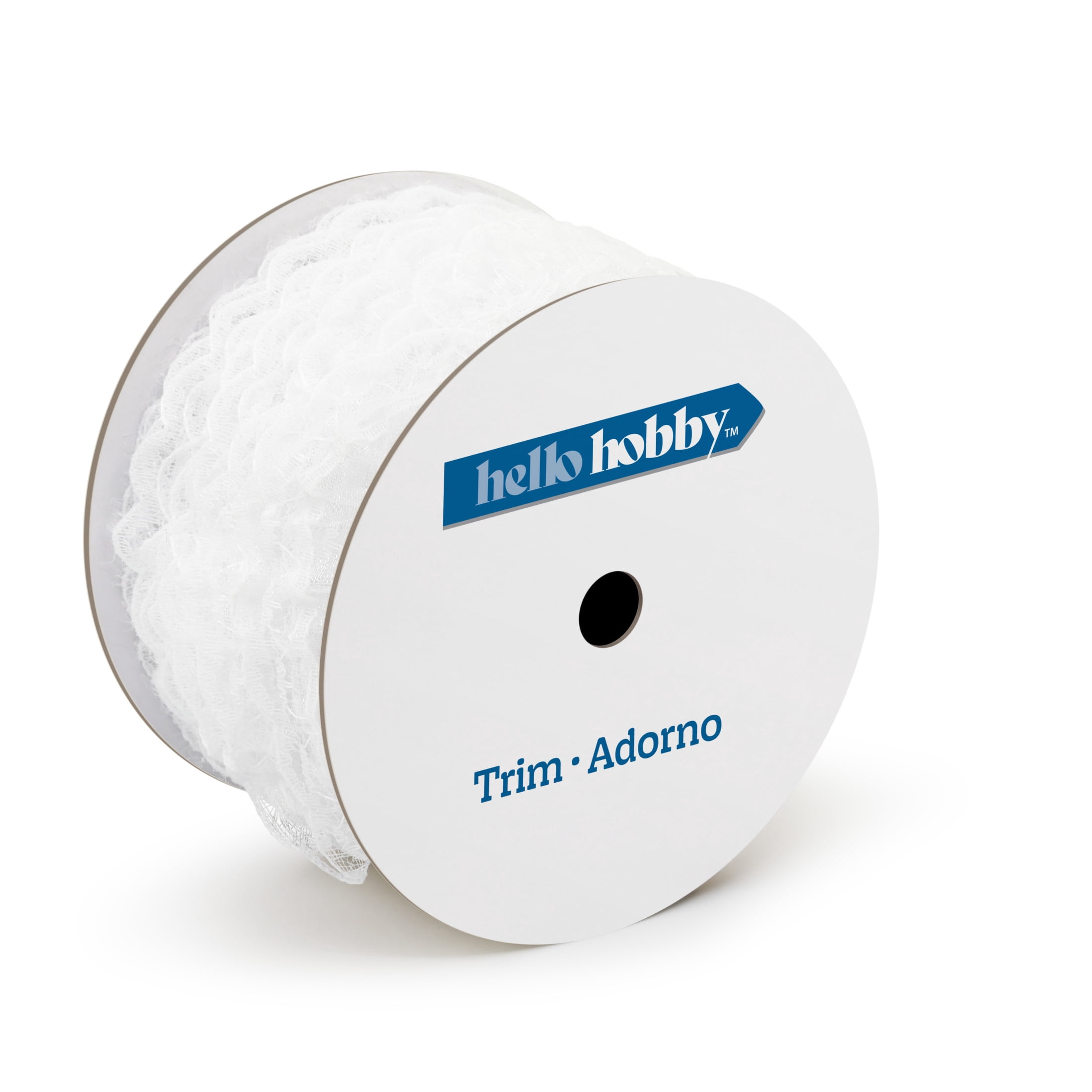 Hello Hobby White Pleated Scallop Lace Sewing Trim, 1-5/8 in x 3 yd