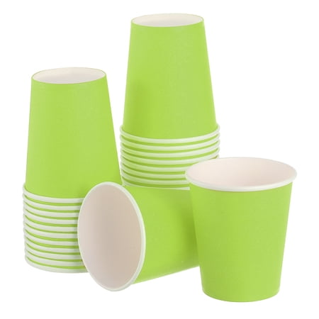 Colorful Disposable Paper Cups 30 PCS 9 OZ Creative Educational Toys Arts Craft Supplies DIY Paper Cups (Light Green)