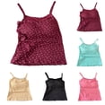 thumbnail image 2 of Bulit-in Bra Floral Tank Tops for Women Summer Spaghetti Strap Lace Trim Cami Shirts Sleeveless Dressy Casual Blouses, 2 of 5