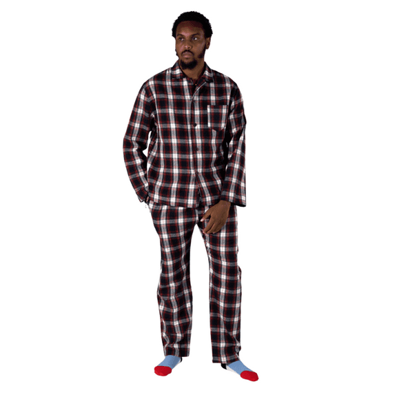 Men's Button Front Cotton Loungewear Set