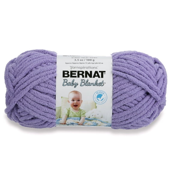Bernat® Baby Blanket™ #6 Super Bulky Polyester Yarn, Lilac 3.5oz/100g, 72 Yards