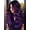 Ombre Purple, variant on Women's Long Wavy Wig, Black with White Streak Synthetic Hair Wig for Cosplay, Halloween Costume, Themed Party, Daily Wear, Natural Body Wave Wig for Female