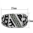 thumbnail image 2 of Luxe Jewelry Designs Men's Stainless Steel Tapered Ring with Round Crystals - Size 9 (Pack of 2), 2 of 4