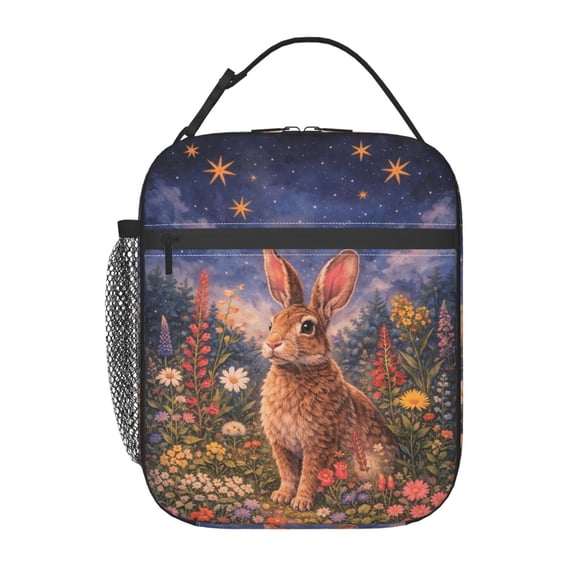 Rabbit Lunch Bag Reusable Thermal Lunch Tote with Handle for Women and Men