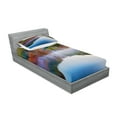 thumbnail image 2 of Ambesonne Colorful Fitted Sheet & Pillow Sham Set, Lake Mountain Scenery, Twinxl, Multicolor, 2 of 2