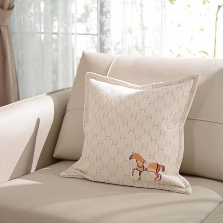 

16x16 Inches Premium Throw Pillow Cushion Cover - Yellow Horse H Letter Wool Cashmere Style Couch Sofa Pillow Covers for Living Room Bedroom