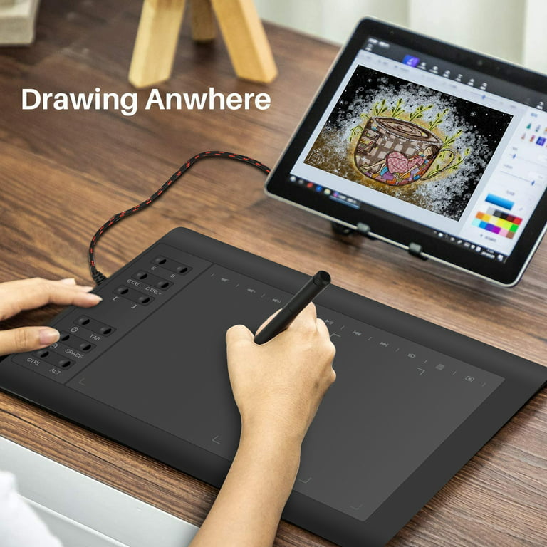 Digital Art Tablet, TSV 6 x 10 Graphics Drawing Tablet with 8192