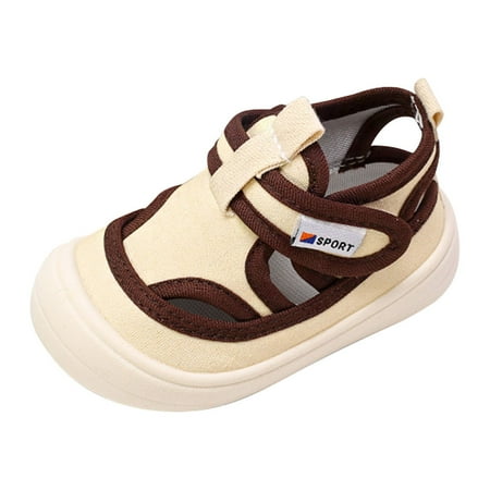 

JINMGG Clearance Items Toddler Shoes Baby Boys Girls Cute Solid Color Hollow Out Non-slip Soft Sole Beach Canvas Sandals