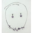 thumbnail image 2 of Faship Light Purple Violet Premium Rhinestone Crystal Floral Necklace Earrings Set, 2 of 5
