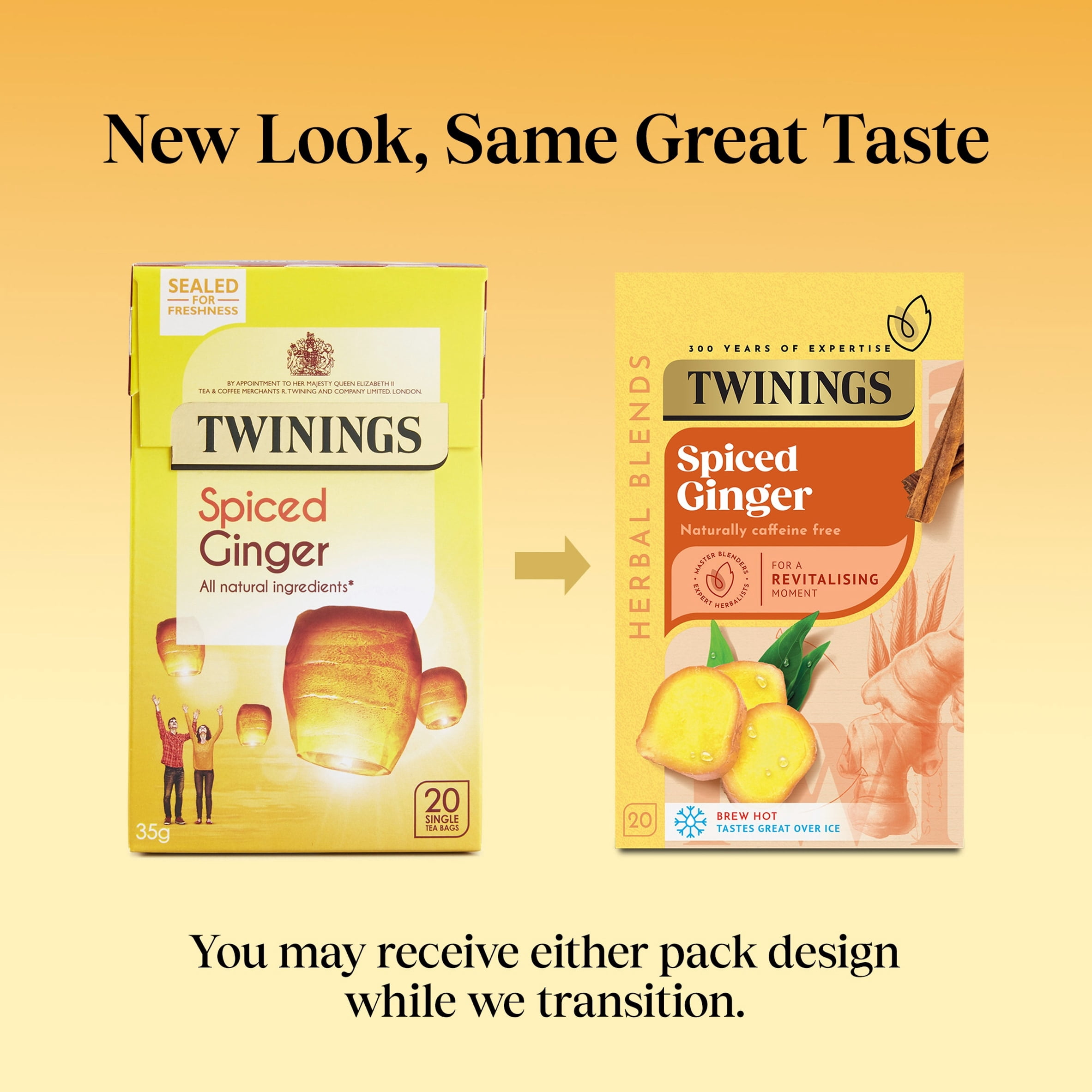 Twinings Spiced Ginger Tea Bags 20 Pack 35g, Imported from Britain