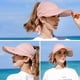 thumbnail image 5 of Sombrero de visera de ala ancha para mujer, gorra de visera de golf, sombrero de protección solar para playa, jardín, tenis, correr, sombrero parasol, 5 of 7