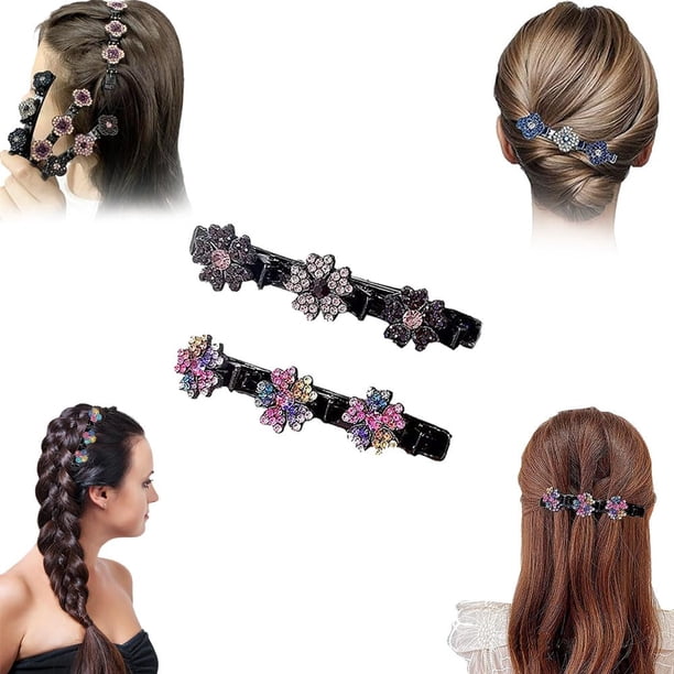 Pinzas para el cabello trenzadas Simplicity, pinzas para el cabello trenzadas con piedras de cristal brillantes, pinzas para el cabello trenzadas para mujeres, pinzas para el cabello trenzadas Beneath